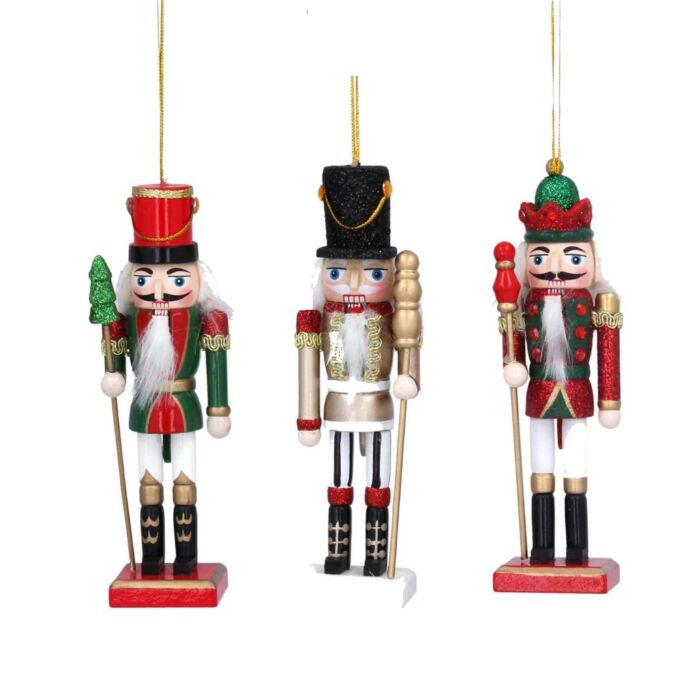 Gisela Graham - Wood Nutcracker Dec x3